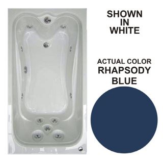 Watertech Whirlpool Baths Elite 59.625 in L x 31.625 in W x 22.75 in H Rhapsody Blue Rectangular Whirlpool Tub