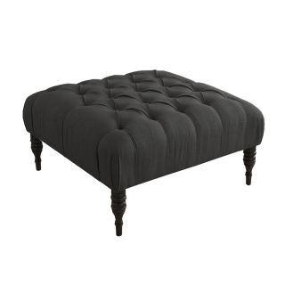Skyline Furniture Southport Collection Black Square Ottoman