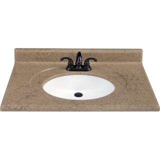 Style Selections Kona Solid Surface Integral Single Sink Bathroom Vanity Top (Common 37 in x 22 in; Actual 37 in x 22 in)