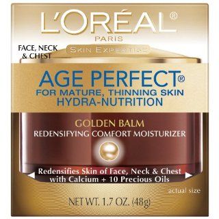 L'Oreal Paris Age Perfect Hydra Nutrition Golden Balm Face, Neck & Chest, 1.7 Fluid Ounce  Facial Moisturizers  Beauty