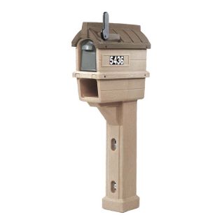 Step2 10 3/4 in x 52 5/8 in Plastic Wood Look Post Mount Mailbox with Post