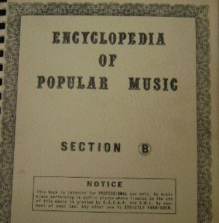 Encyclopedia of Popular Music Section B Sheet Music Book   Limited Edition   Songs like Castle of Dreams   Take Me Out to the Ball Game, Sleigh Ride   Does not contain modern popular music Musical Instruments