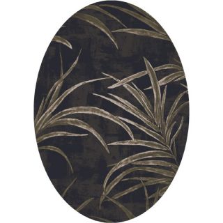 Milliken Rain Forest 5 ft 4 in x 7 ft 8 in Oval Black Transitional Area Rug