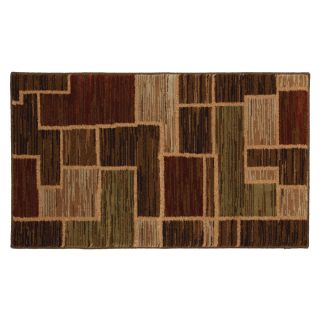 Mohawk Home Arcade Abstract Multi 25 in x 44 in Rectangular Brown Geometric Accent Rug