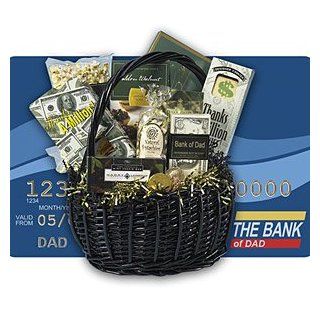 Bank of Dad   Money Themed Medium Gift Basket  Grocery & Gourmet Food
