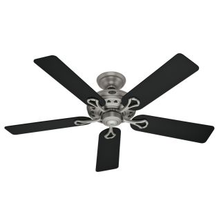 Hunter The Savoy 52 in Antique Pewter Downrod or Flush Mount Ceiling Fan ENERGY STAR