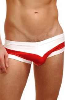WildmanT Low Rise Captain Brief White Red at  Mens Clothing store