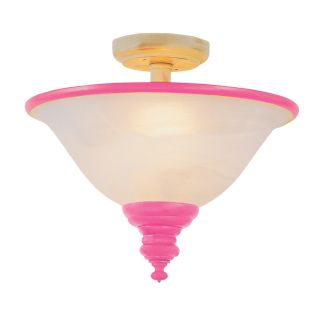 Trans Globe Pink Kids Lamps Semi Flush Ceiling Light with Marbleized Glass