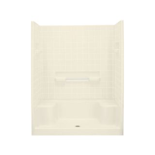 Sterling Advantage Biscuit Fiberglass and Plastic Wall and Floor 4 Piece Alcove Shower Kit (Common 60 in x 34 in; Actual 76 in x 60 in x 34 in)
