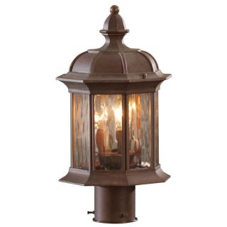 allen + roth Bellwood 15.375 in H Olde Brick Standard Post Light