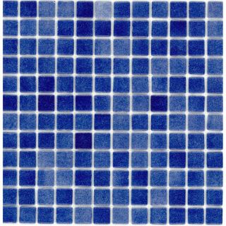 Elida Ceramica Recycled Non Skid Deep Blue Glass Mosaic Square Indoor/Outdoor Wall Tile (Common 12 in x 12 in; Actual 12.5 in x 12.5 in)