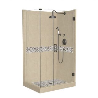 American Bath Factory Java 86 in H x 42 in W x 48 in L Medium with Accent Square Corner Shower Kit