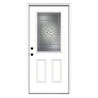 ReliaBilt Half Lite Prehung Inswing Steel Entry Door Prehung (Common 80 in x 36 in; Actual 81.75 in x 37.5 in)