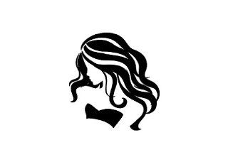 5" inches black silhouette of woman with wavy hair design vinyl decal sticker twin pack 2 in 1 
