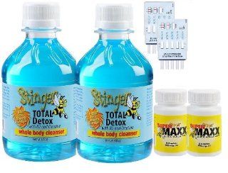 2   8oz Stinger 1 Hour Total Body Flush Detox contains B2 & Creatine w/2 SuperMaxx Accelerator & 2/6 Panel drug test (mAMP/THC/OXY/COC/OPI/BZO) Health & Personal Care