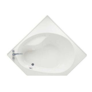 American Standard Scala 60 in L x 60 in W x 19.75 in H White Acrylic Corner Drop In Bathtub with Left Hand Drain