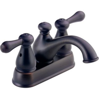 Delta Leland Venetian Bronze 2 Handle 4 in Centerset WaterSense Bathroom Sink Faucet (Drain Included)