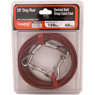 Campbell Commercial 20 ft Weldless Red Vinyl Coated Steel Cable