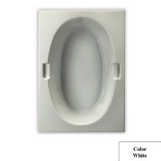 Laurel Mountain Oval Trade 59.625 in L x 42 in W x 21.5 in H White Acrylic Oval in Rectangle Drop In Bathtub with Reversible Drain