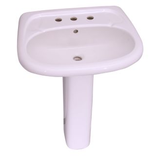 Barclay Flora 32.5 in H White Vitreous China Complete Pedestal Sink