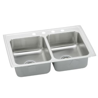 Elkay Double Basin Drop In Stainless Steel Kitchen Sink