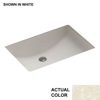 Swanstone Cloud Bone Solid Surface Undermount Rectangular Bathroom Sink with Overflow
