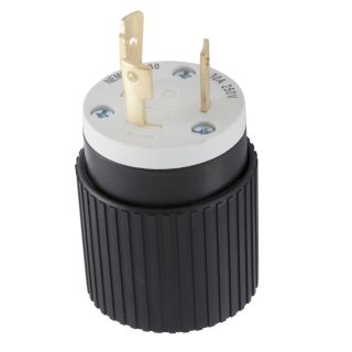 Hubbell 30 Amp 250 Volt Black/White 3 Wire Grounding Plug