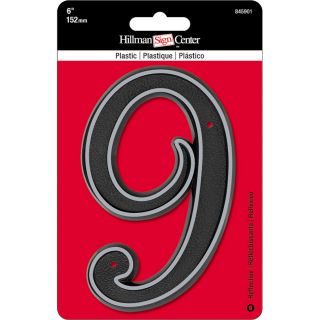 Hillman Sign Center 8.2 in Reflective Black House Number 9