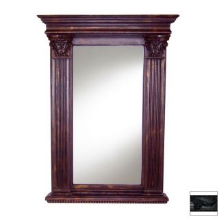 Hickory Manor House 33.5 in x 45 in Black Rectangular Framed Wall Mirror
