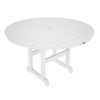 Trex Outdoor Furniture Monterey Bay 48 in Classic White Plastic Round Patio Dining Table