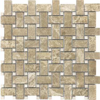 Emperador Light Marble Natural Stone Mosaic Basketweave Wall Tile (Common 12 in x 12 in; Actual 12 in x 12 in)