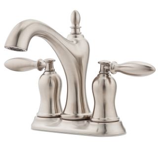 Pfister Arlington Brushed Nickel 2 Handle 4 in Centerset WaterSense Bathroom Sink Faucet (Drain Included)