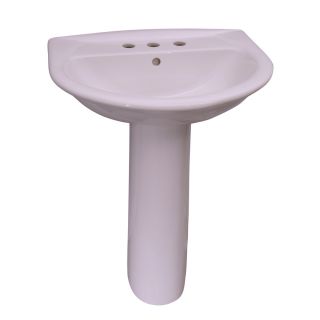 Barclay Karla 33 in H White Vitreous China Complete Pedestal Sink