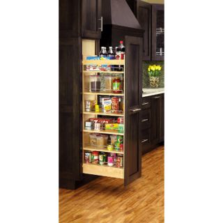 Rev A Shelf 8 in W x 1 ft 10 in D x 5 ft 6.88 in H 1 Tier Wood Pull Out Cabinet Basket