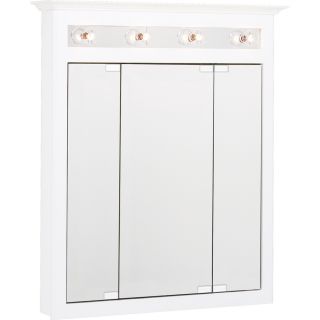 Project Source 31 3/4 in x 36 in White Lighted MDF Surface Mount Medicine Cabinet