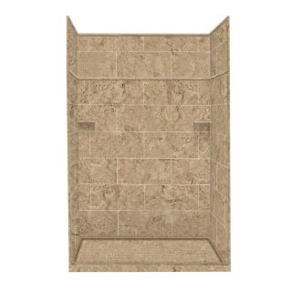 Style Selections 99 in H x 60 in W x 30 in L Sand Mountain Solid Surface Wall 5 Piece Alcove Shower Kit