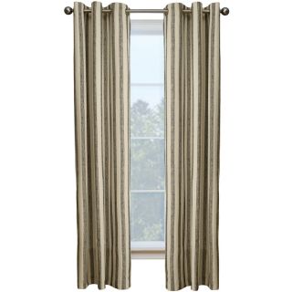 Style Selections Capulet 84 in L Striped Onyx Grommet Window Curtain Panel