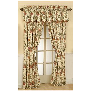 Waverly Felicite 84 in L Floral Creme Rod Pocket Curtain Panel