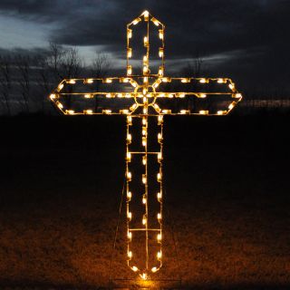 Holiday Lighting Specialists 8.17 ft Cross Outdoor Christmas Decoration with LED White Lights