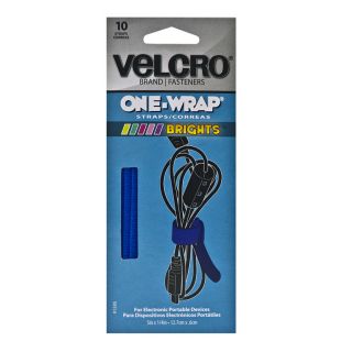 VELCRO One Wrap Straps Brights 5 in x 1/4 in Blue 10 Count