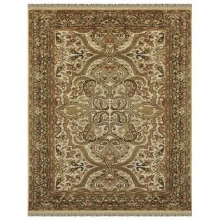 Alegra 5 ft x 8 ft Rectangular Cream Floral Wool Area Rug