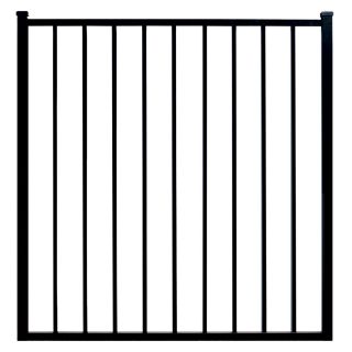 Ironcraft Black/Powder Coated Aluminum Fence Gate (Common 48 in x 47 in; Actual 48 in x 47 in)
