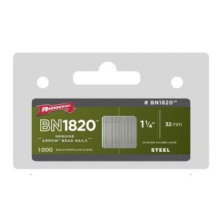 Arrow 1000 Count 18 Gauge 1 1/4 in Plain Steel Brads