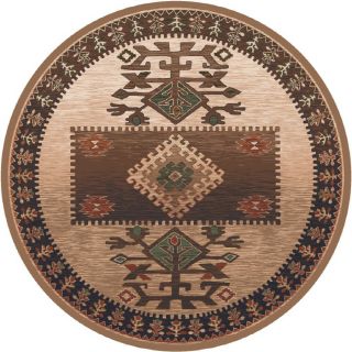 Milliken Ahvas 7 ft 7 in x 7 ft 7 in Round Brown/Tan Transitional Area Rug
