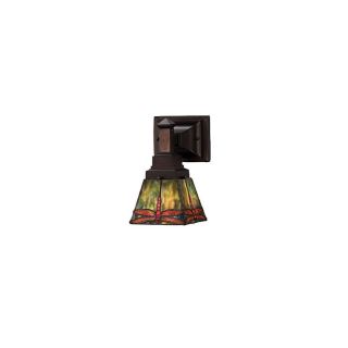 Meyda Tiffany 1 Light Mahogany Bronze Ceiling Fan Light Kit with Stained Glass