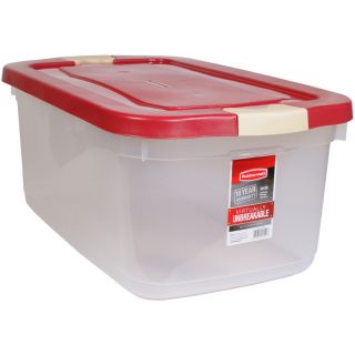 Rubbermaid Roughneck 50 Quart Clear Tote with Latching Lid