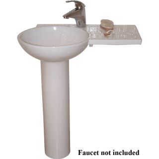 Barclay Gina 30.12 in H White Fire Clay Complete Pedestal Sink
