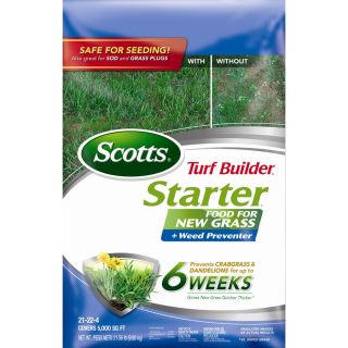 Scotts 5,000 sq ft Starter Plus Weed Preventer All Season Weed and Feed Lawn Fertilizer (21 22 4)
