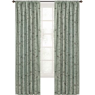 Style Selections 84 in L Blue Rod Pocket Curtain Panel