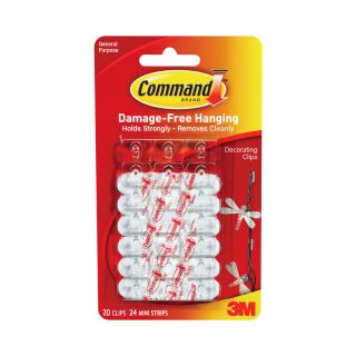 Command 20 Pack Plastic Adhesive Hooks